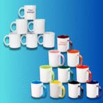 Ceramic Coffee Mug - White/Multi-Coloured (Bulk)