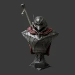 Dark Fantasy Armored Warrior Bust