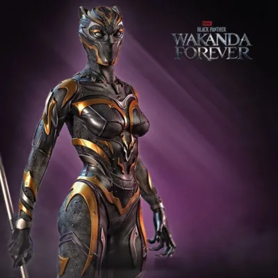 Princess Shuri in Black Panther Suit- Wakanda River Pose 1