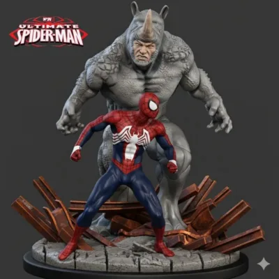 Rhino vs Spider-Man Base Diorama